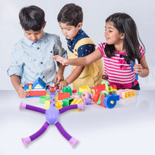 LED Telescopic Suction Cup Giraffe Toy,  Tubes Fidget Toys, Shape Changing Telescopic Sensory Tubes Fidget Tubes Sensory Toys Suction Toy, Funny Gift (3 Pcs Set)