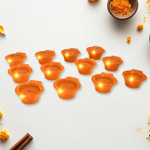 Flower Water Sensor Diyas for Diwali Decoration, Diwali (12 Pcs Set)