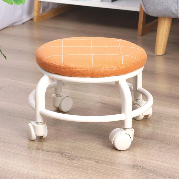 Roller Seat Stool Low Height Rolling  Plastic  Stool Multifunctional Small Household Movable Mini Stool Pulley Wheel Stool for Garage Home Library (1 Pc)